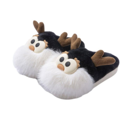 Cute Cartoon Christmas Deer Cotton Shoes Indoor