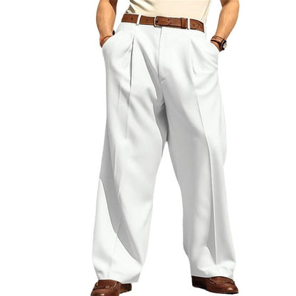 Men'S Wide Leg Leisure Front Pocket Straight