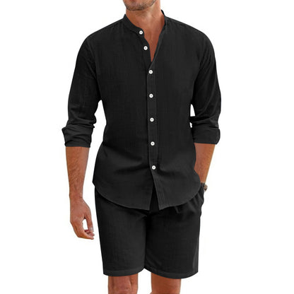 Summer Short Shirt Suit Lapel Button Down
