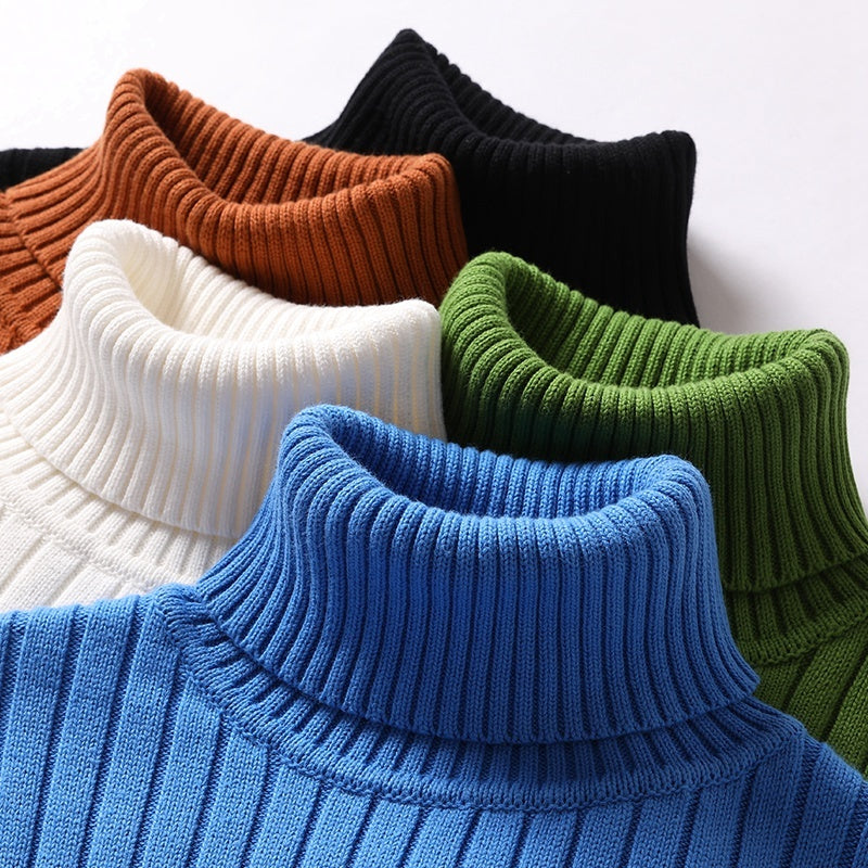 Turtleneck Sweater Men Women Ins Solid Striped