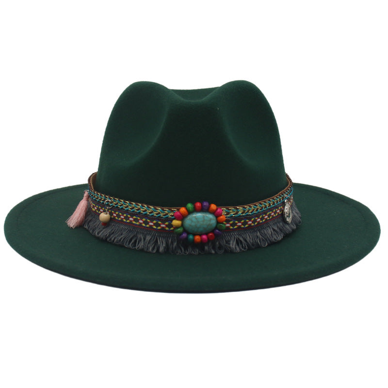 Ethnic Style Western Cowboy Hat Gem Accessories