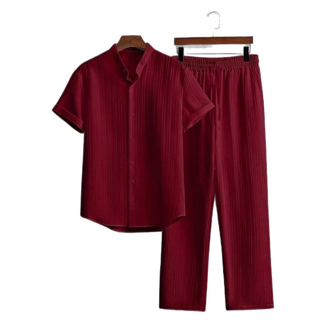 Men'S Casual Multi-Color Beach Short Sleeve Suit