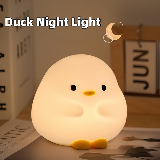 Cute Duck Led Night Lamp Cartoon Silicone
