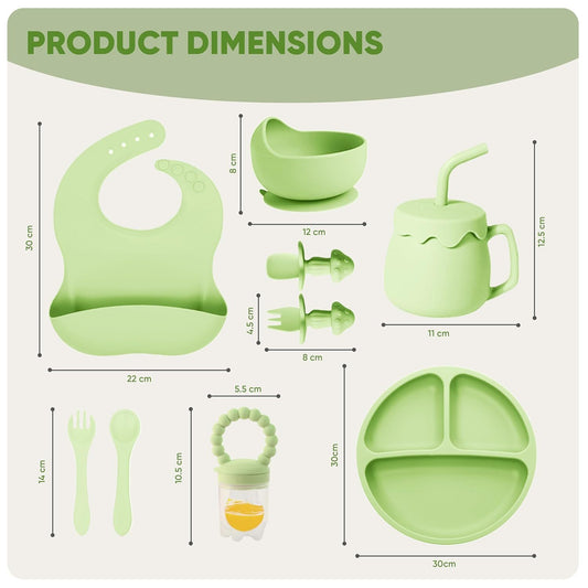 Siiicone Baby Feeding Set With Suction, 10