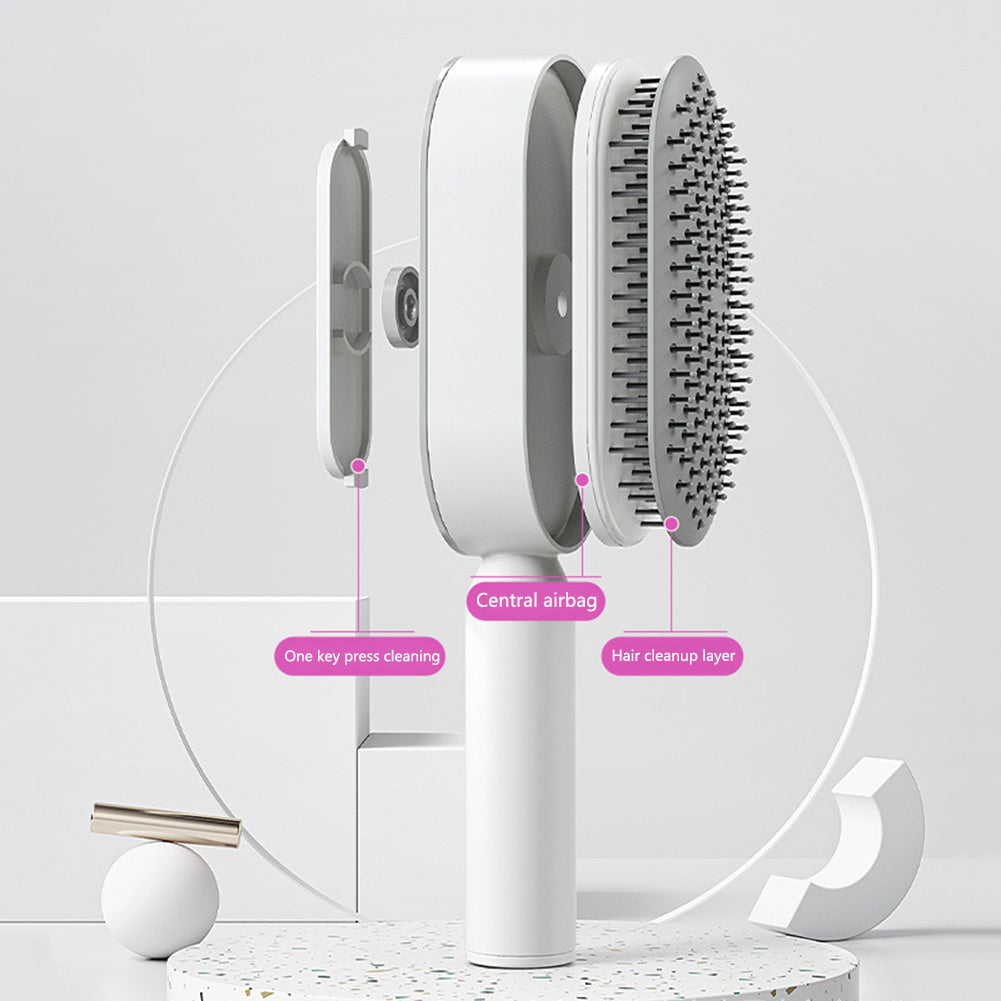 Self Cleaning Hair Brush For One-Key Cleaning