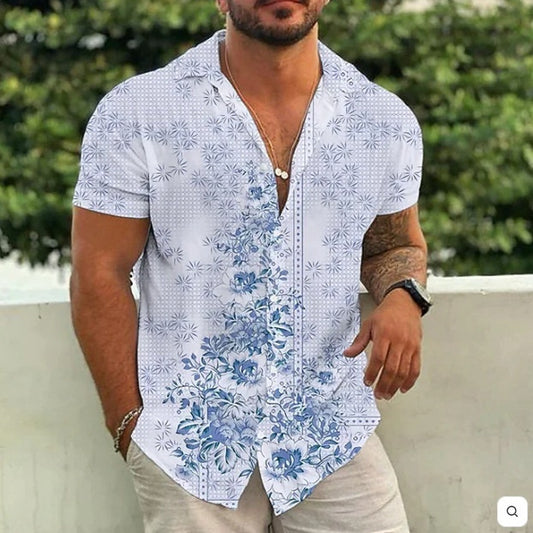 Printed Short Sleeve Polo Shirt