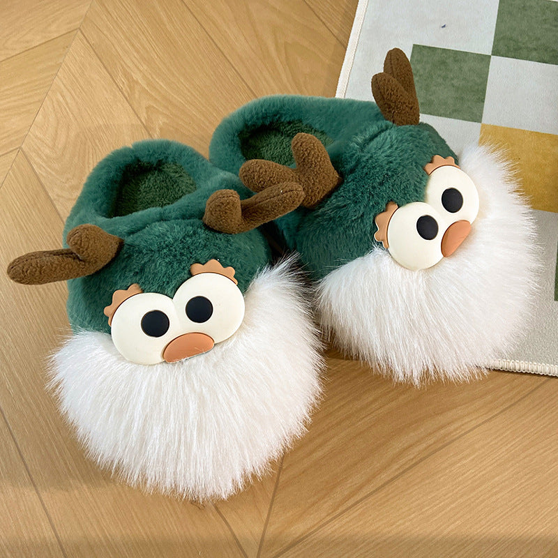 Cute Cartoon Christmas Deer Cotton Shoes Indoor