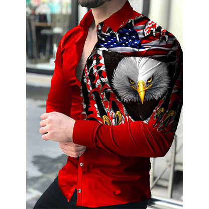 Men'S Fashionable Versatile Printed Casual Shirt