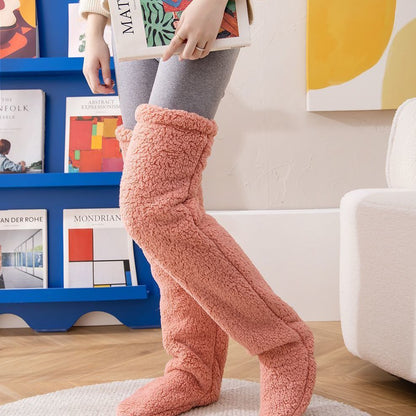 Over Knee High Fuzzy Socks Cold Leg