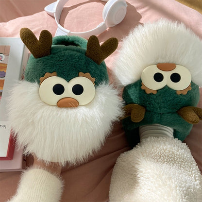 Cute Cartoon Christmas Deer Cotton Shoes Indoor