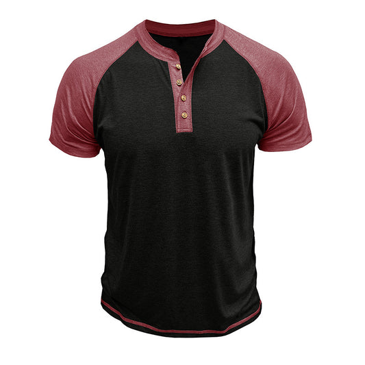 Men'S Short Sleeve European And American Color
