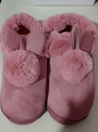 Autumn Cotton Slippers Fur Rabbit Home Warm