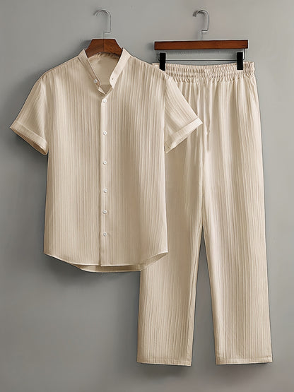 Men'S Casual Multi-Color Beach Short Sleeve Suit