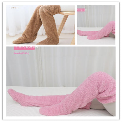 Over Knee High Fuzzy Socks Cold Leg