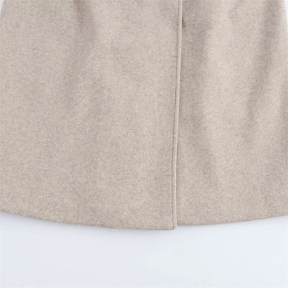 Style Simple Artificial Fur Effect Woolen Coat