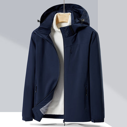 Couple Single-Layer Jacket Windproof Sports Fleece-Lined Padded