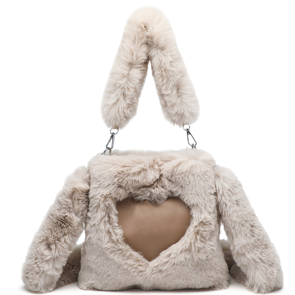 Fluffy Shoulder Bag Top-Handle Bag Female Autumn