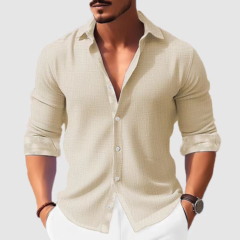 Printed Men'S Clothing Long Sleeve Shirt