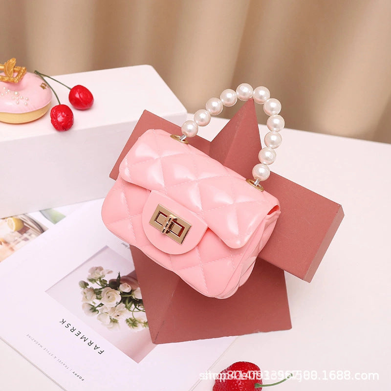 Candy-Colored Mini Shoulder Bags With Pearls Handbag