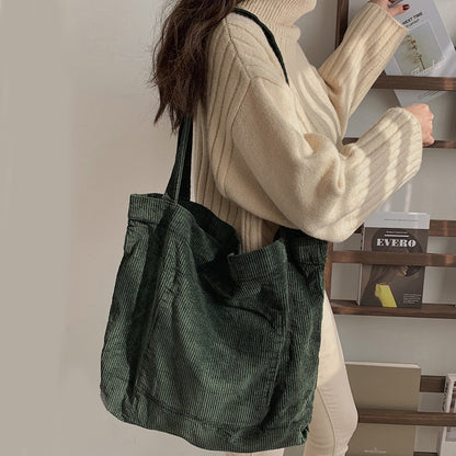 Corduroy Shoulder Bags Fall Handbags Shopping Bags
