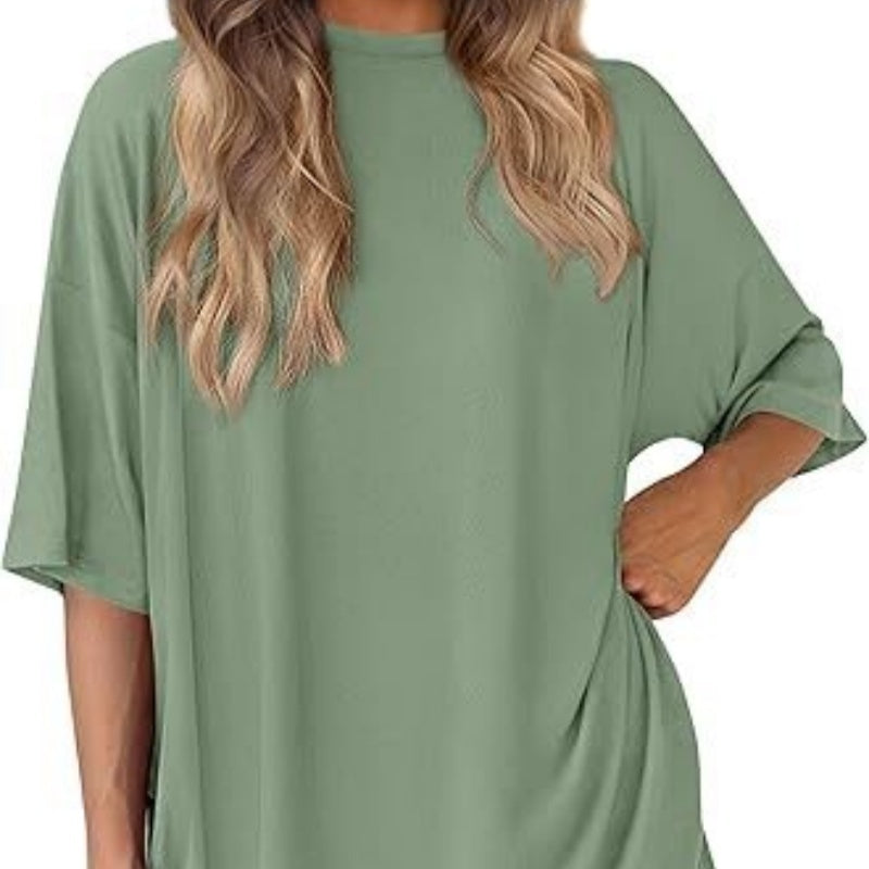 Casual Crew Neck Split Loose Shorts Short