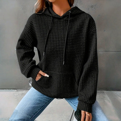 Women'S Loose Fitting Hooded Long Sleeved Sweatshirt