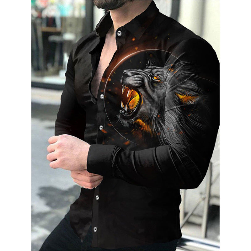 Men'S Fashionable Versatile Printed Casual Shirt