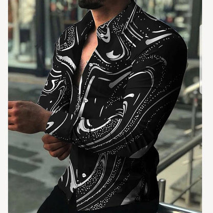 Men'S Fashionable Versatile Printed Casual Shirt