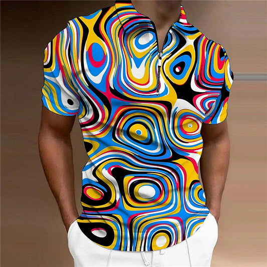 Casual Men'S Shirt Golf Shirt Optical Illusion