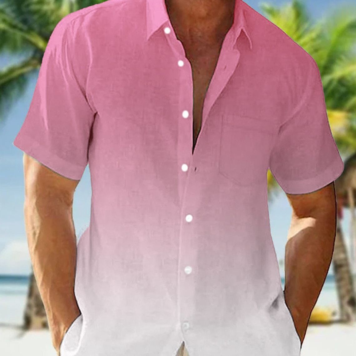 Men'S Hawaiian Short-Sleeved Shirt