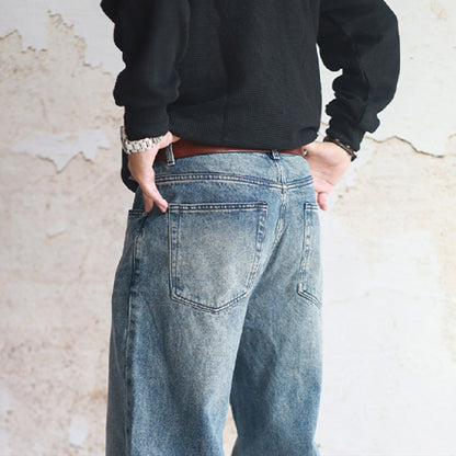 Heavy Water Washed Old Straight Leg Jeans