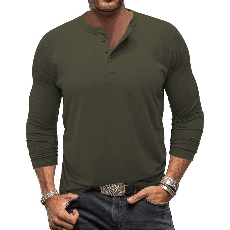 Men'S Long-Sleeved T-Shirt Round Neck