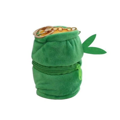 かわいい竹パイプのパンダキーホルダー