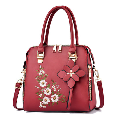 Flowers Embroidered Handbag Shoulder Messenger Bags