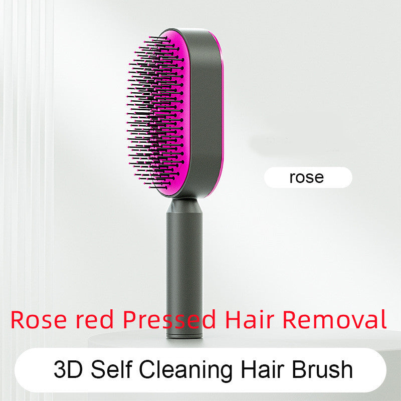 Self Cleaning Hair Brush For One-Key Cleaning