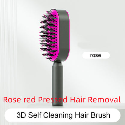 Self Cleaning Hair Brush For One-Key Cleaning