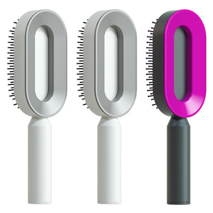 Self Cleaning Hair Brush For One-Key Cleaning