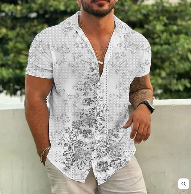Printed Short Sleeve Polo Shirt