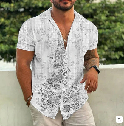 Printed Short Sleeve Polo Shirt