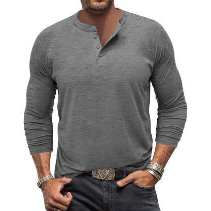 Men'S Long-Sleeved T-Shirt Round Neck
