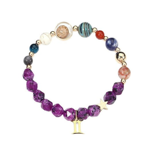 Twelve Constellations Bracelets Natural Stone Hemp Stone