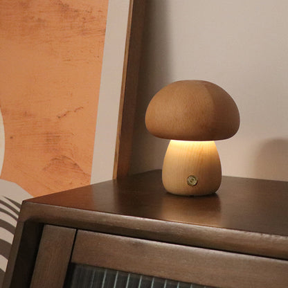 Ins Wooden Cute Mushroom Led Night Light