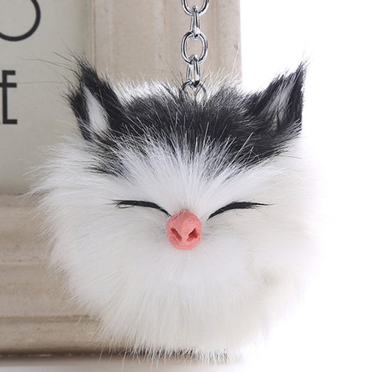 Cute Kitten Fur Ball Keychain Pendant Rabbit
