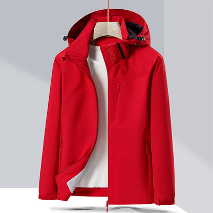 Couple Single-Layer Jacket Windproof Sports Fleece-Lined Padded