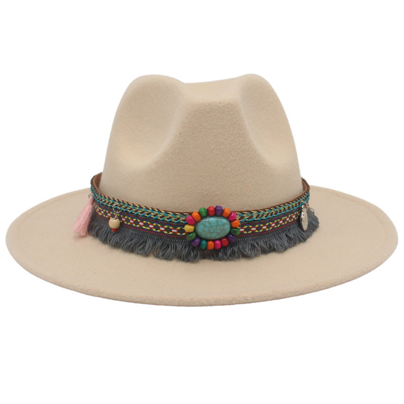 Ethnic Style Western Cowboy Hat Gem Accessories