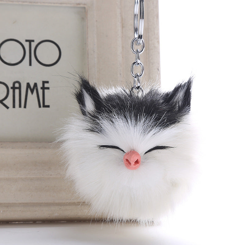 Cute Kitten Fur Ball Keychain Pendant Rabbit