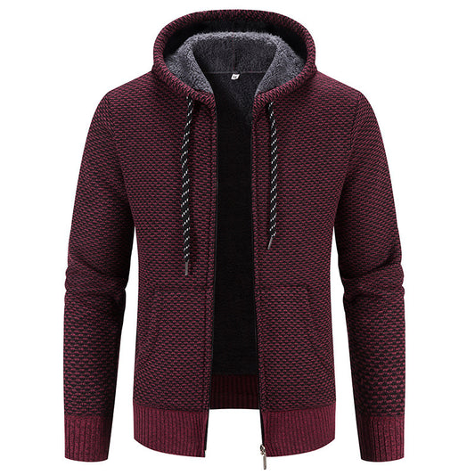 Coat Zipper Closure Solid Color Sleeves Drawstring