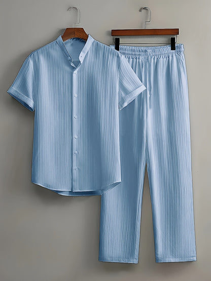 Men'S Casual Multi-Color Beach Short Sleeve Suit