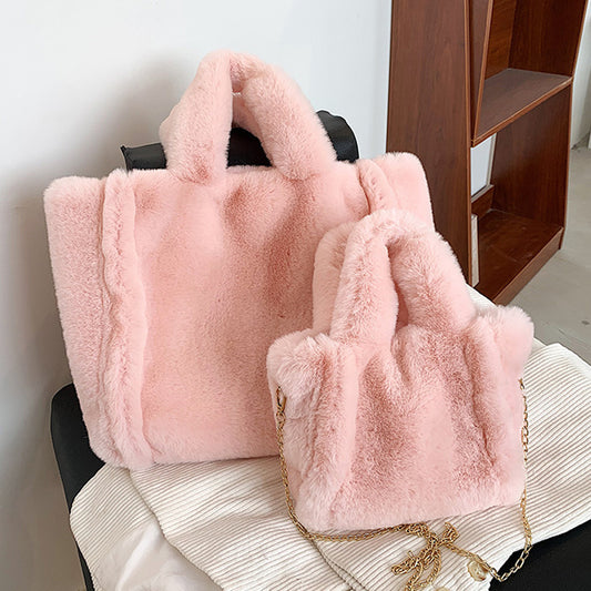Bags Chain Plush Handbag Totes Shoulder Bag