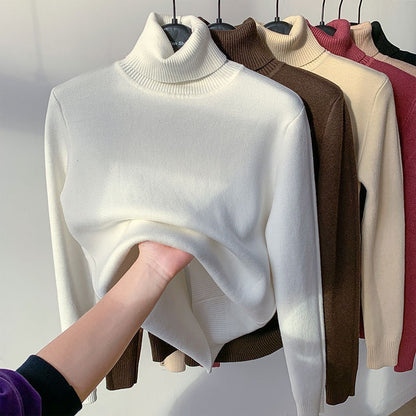 Turtle Neck Sweater Women Elegant Thick Female